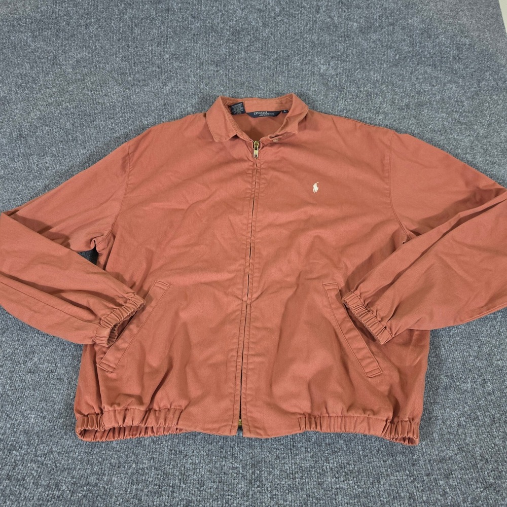 Vintage Polo Ralph Lauren Harrington Jacket Mens Large Salmon Made in USA